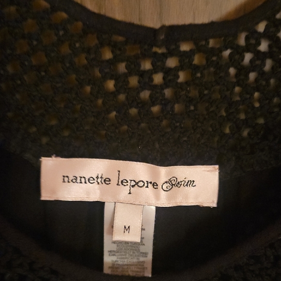 EUC Nanette Lepore Black Beach Dress Blouse with Multicolor Tassels - Picture 2 of 5